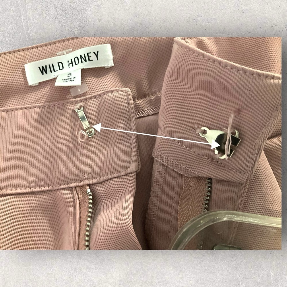 Wild Honey Mauve Trouser Tailored Pant High Waist Wide Leg Office Stretch SZ S - Picture 9 of 9